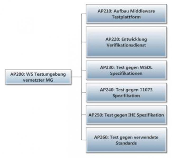 Abbildung 8: Aufgaben im Arbeitspaket „Webservice Testumgebung vernetzter Medizingeräte“ Abbildung 8: Aufgaben im Arbeitspaket „Webservice Testumgebung vernetzter Medizingeräte“